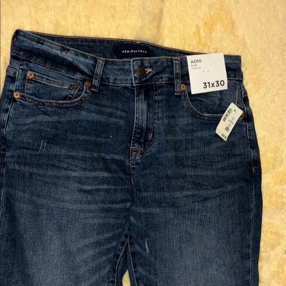 Aeropostale Men Dark Blue Straight Leg Jeans